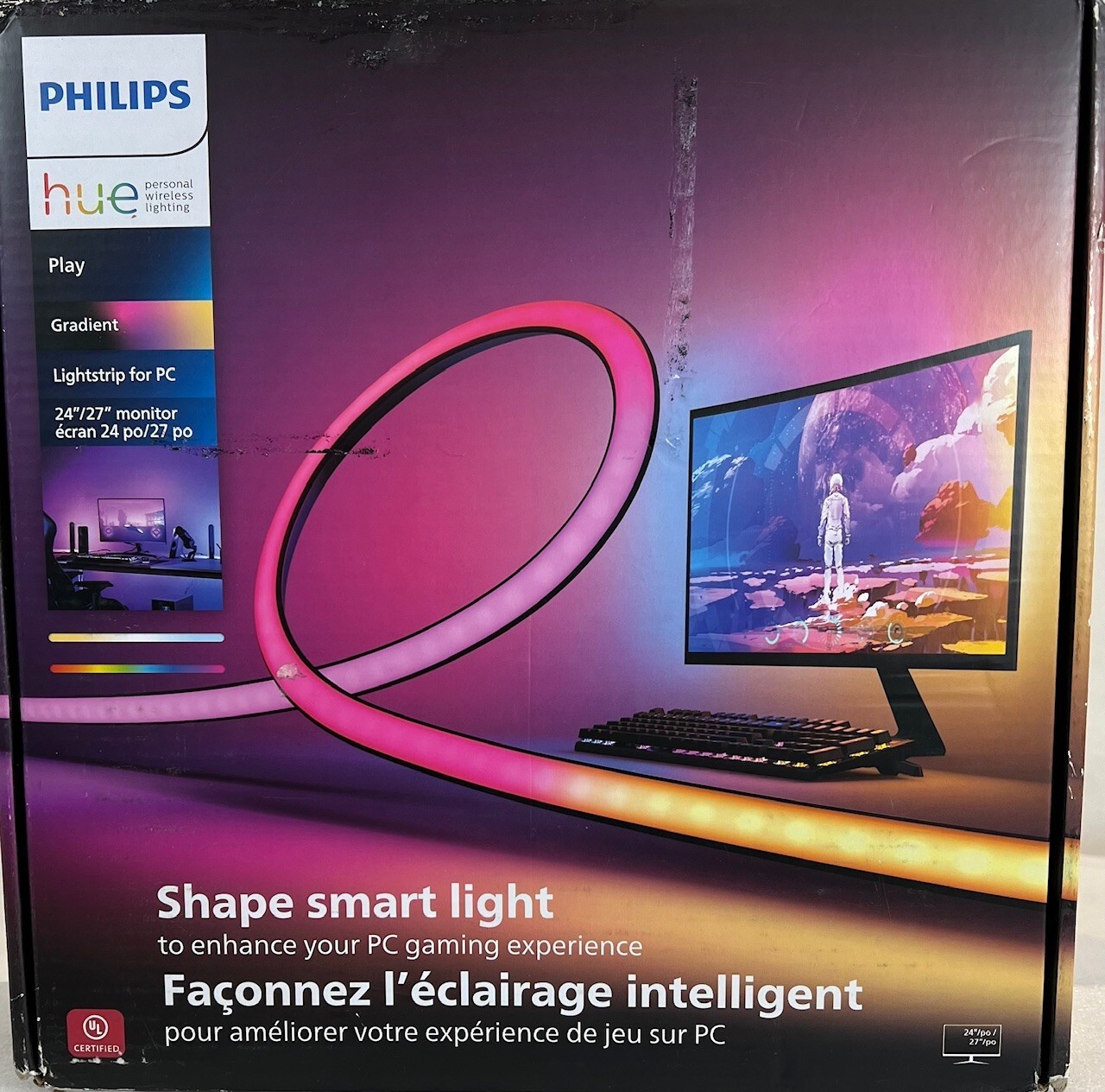 Philips - Hue Play Gradient Lightstrip for 24" to 27" Monitors - Black -FREE S/H