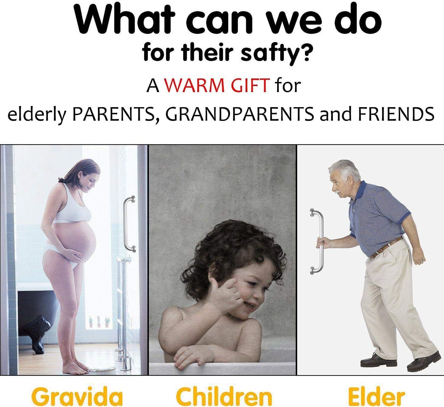 16" Bathroom Shower Grab Bar Handle Safety Hand Rail Support Bar Stainless Steel