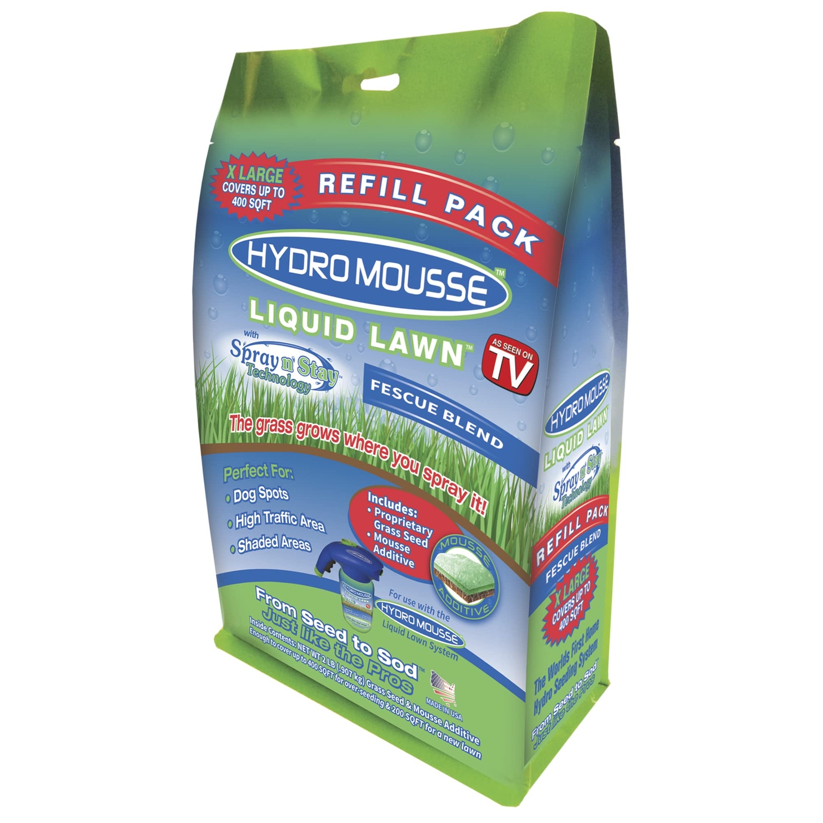 Hydro Mousse - Liquid Lawn Refill Pack, 2lb Bag (Covers 400sq. ft.)