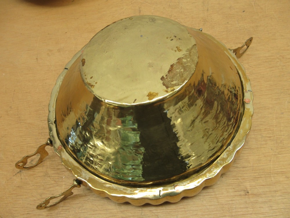 Antique Turkish Brass Tent Warmer with under tray