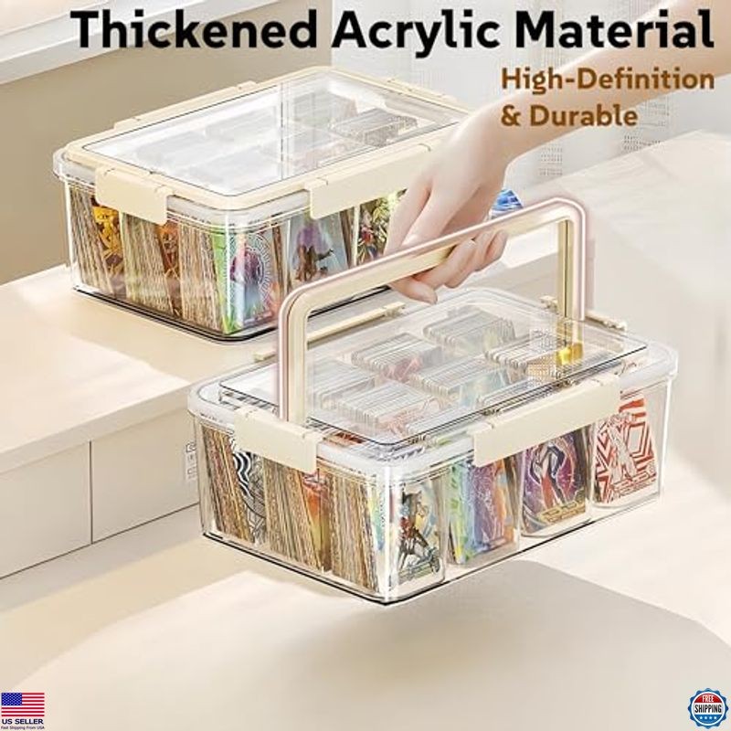 12-Compartment Craft Organizer - Clear Plastic Storage Box with Lids & Handle