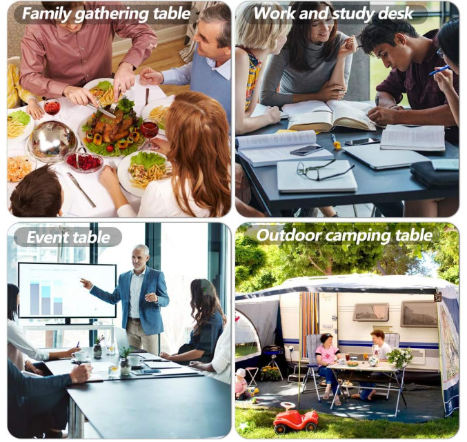 BestOffice 6FT Folding Picnic Table Plastic Party Event White