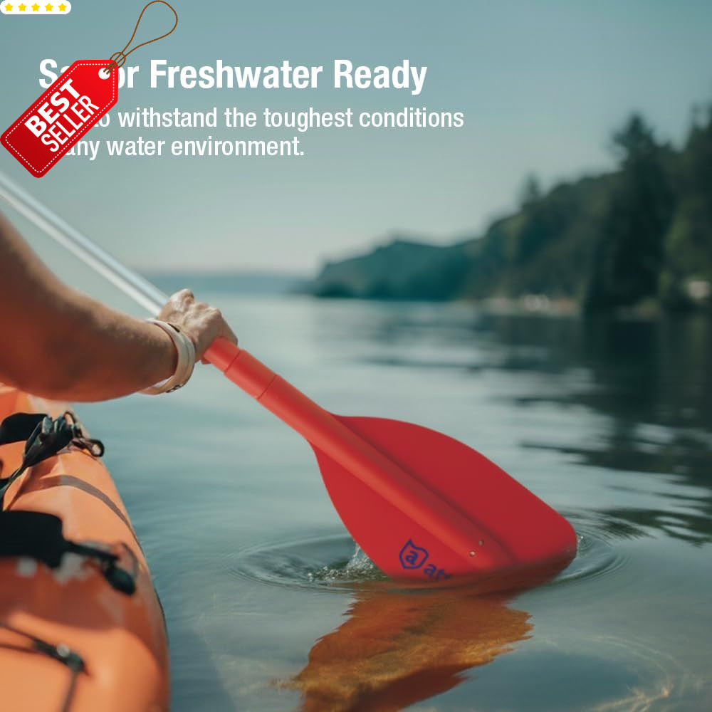 Emergency Telescoping Paddle for Boating Orange Adjustable Safety Oar - US