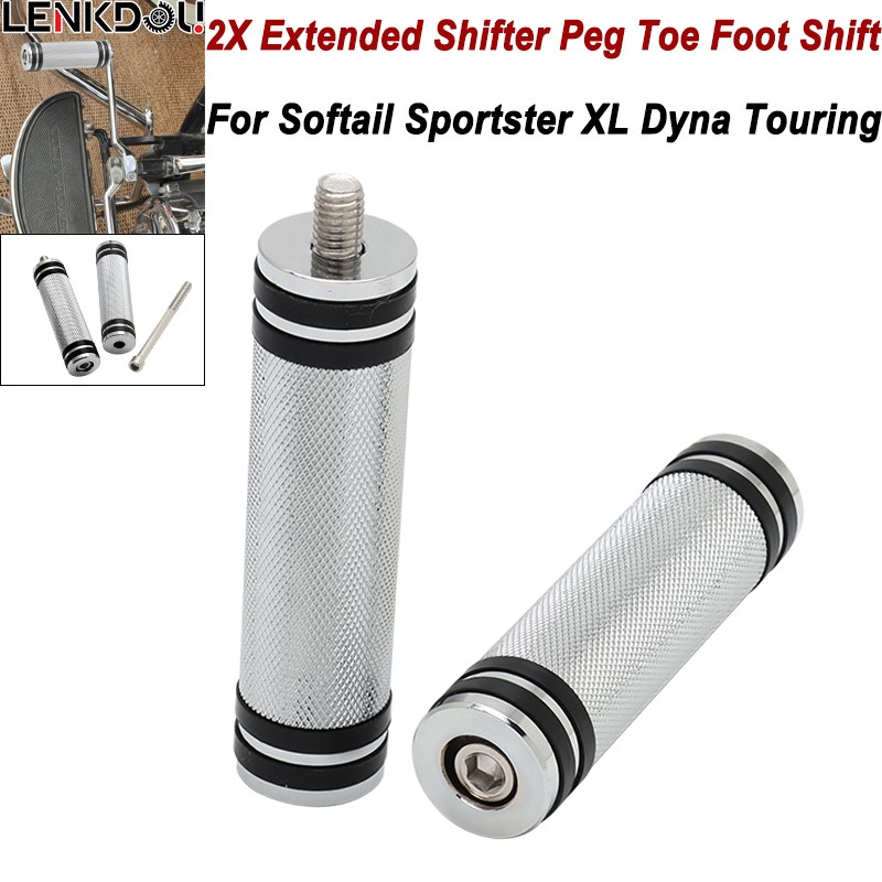 2X Motorcycle Extended Shift Peg / Long Heel Toe Shifter Peg For Harley Touring