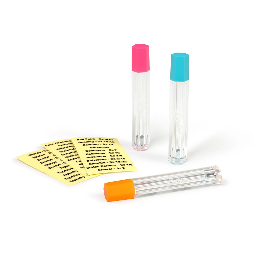 Dritz Needle Storage Tubes for Needles Tubes Labels