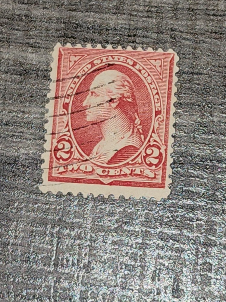 US Unchecked Banknote Red Washington 2c Stamp Used - #E444
