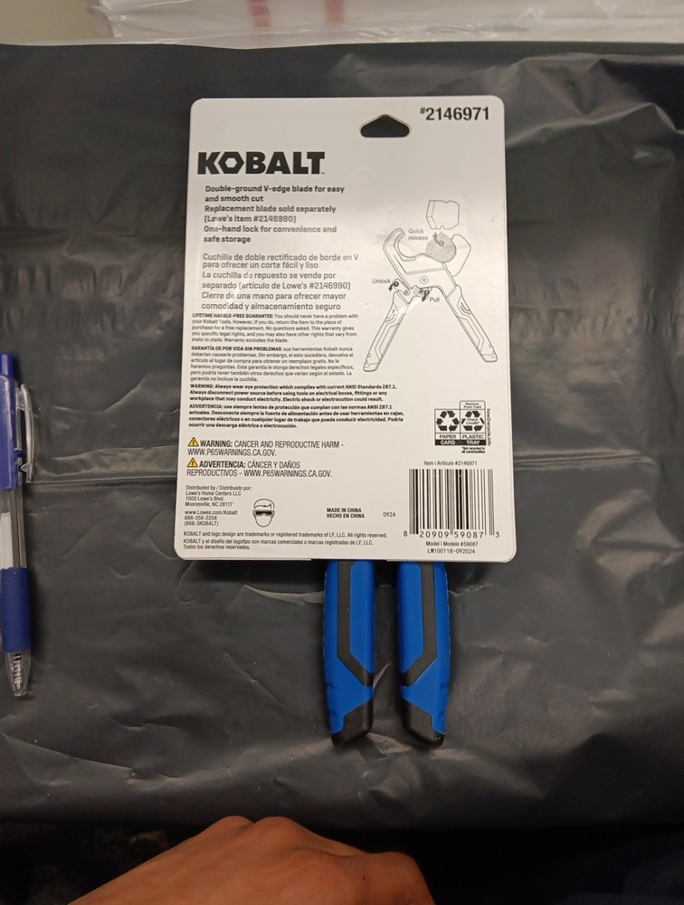 Kobalt 2146971 Pex Cutter NEW