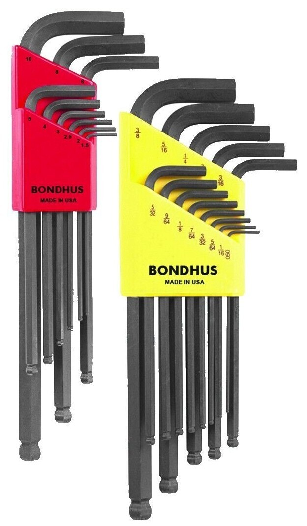 Bondhus 22pc Ball End Hex L Wrench Set Metric SAE Inch MADE IN USA 20199