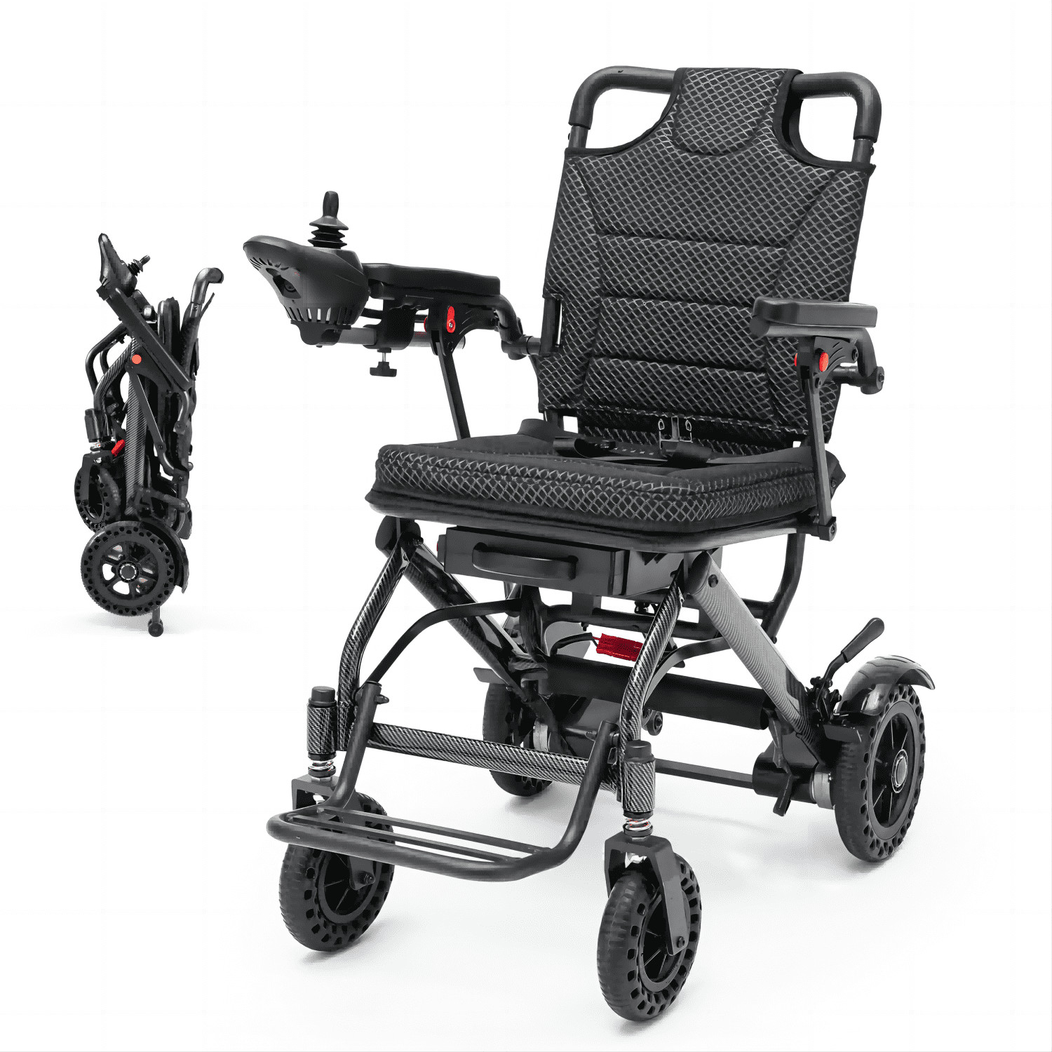 Used Foldable Electric Wheelchairs Intelligent Lightweight For Airline Seniors