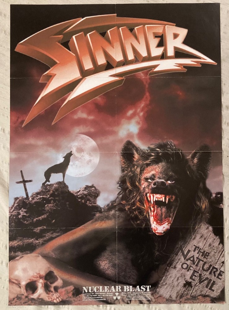 Sinner 1998 Promo Poster The Nature Of Evil Nuclear Blast Records H