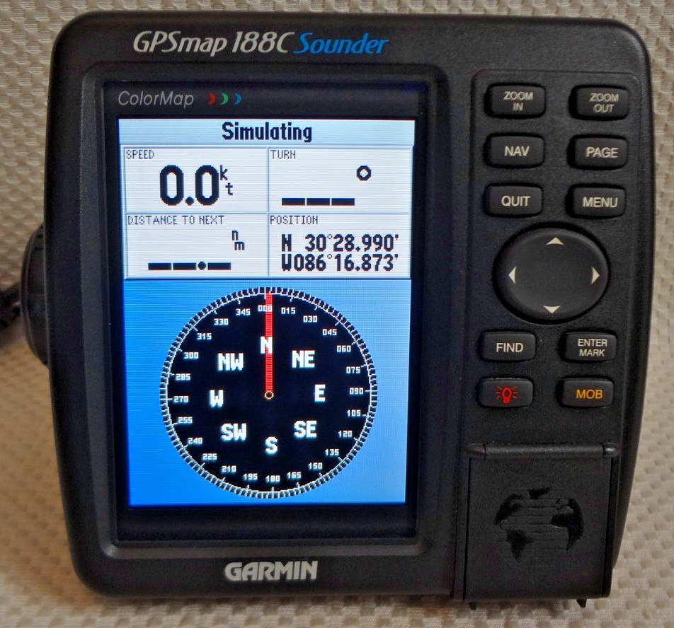 GARMIN GPSMAP 188C SOUNDER CHART PLOTTER FISHFINDER GPS w/ POWER KNOBS COVER