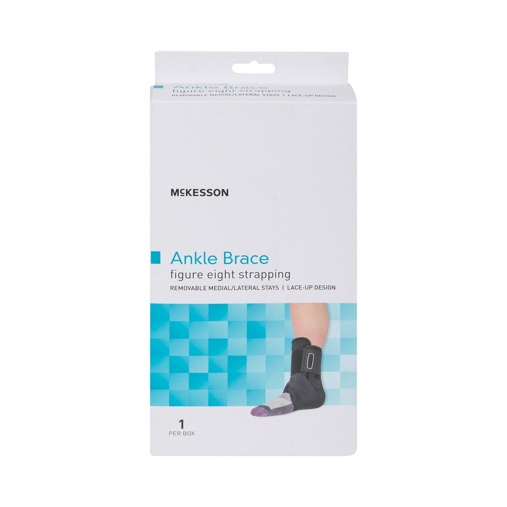 McKesson Black Ankle Support Small Figure-8 Strap / Hook and Loop Closure /