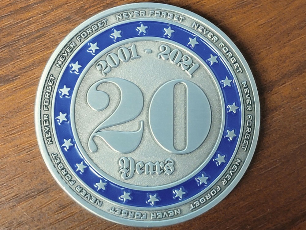 September 11th 20 Year Commemorative Challenge Coin - Never Forget