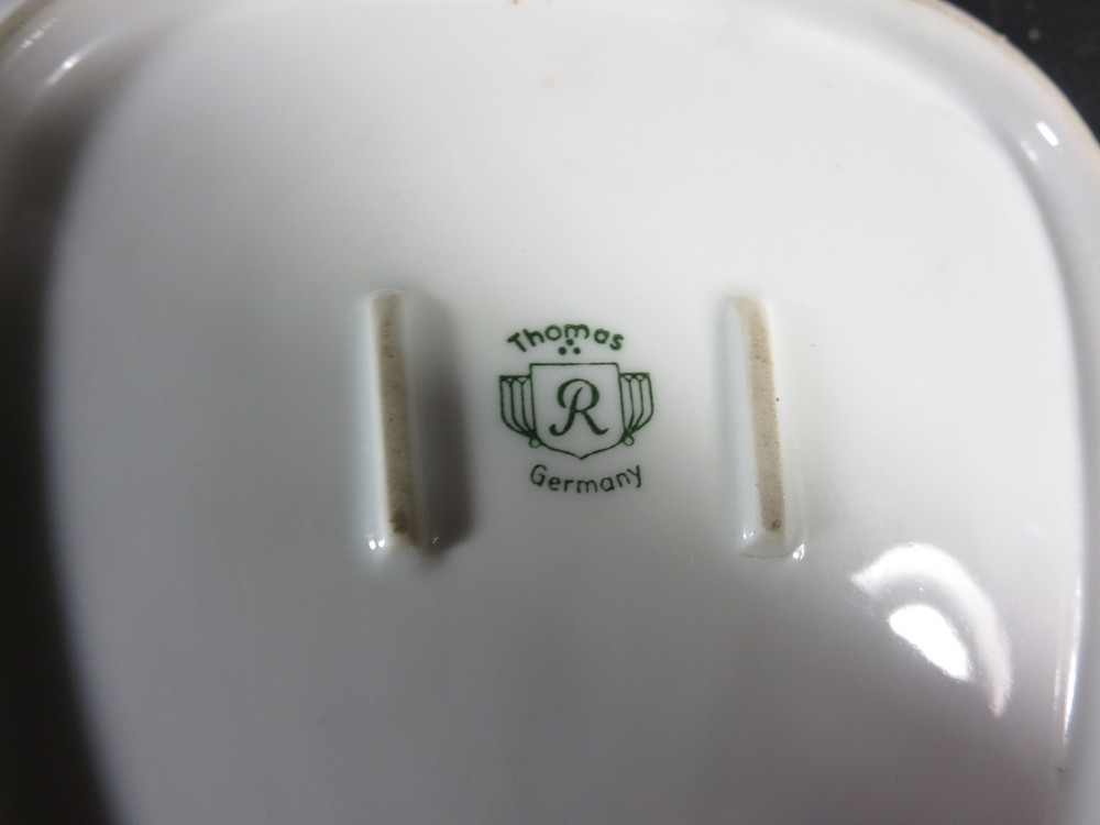 Thomas Triangular Tid-Bit Serving Tray Unknown Pattern Flowers