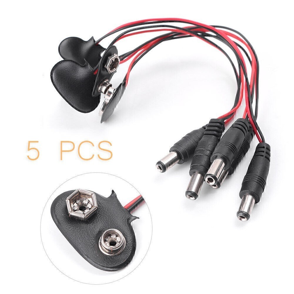 DIY 9V DC T Type Battery Power Cable Barrel Jack Plug for