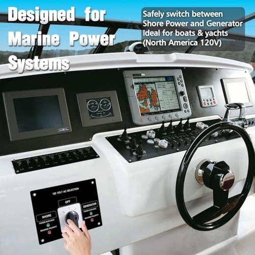 AC Rotary Switch Panel 120V 30A, 2 Position Shore Power/Generator Selector