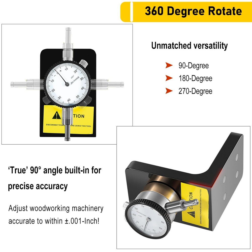 W1218A for Planers Dial Indicator 360 Degree Durable Powerful Magnetic Base