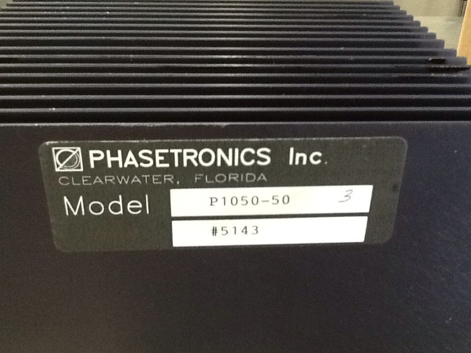New Phasetronics P1050-50 Power Control System