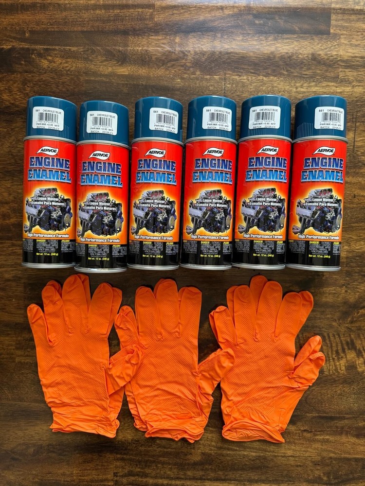 Engine Paint Blue Chevrolet 12 Oz 6-Pack Includes 3 Gloves