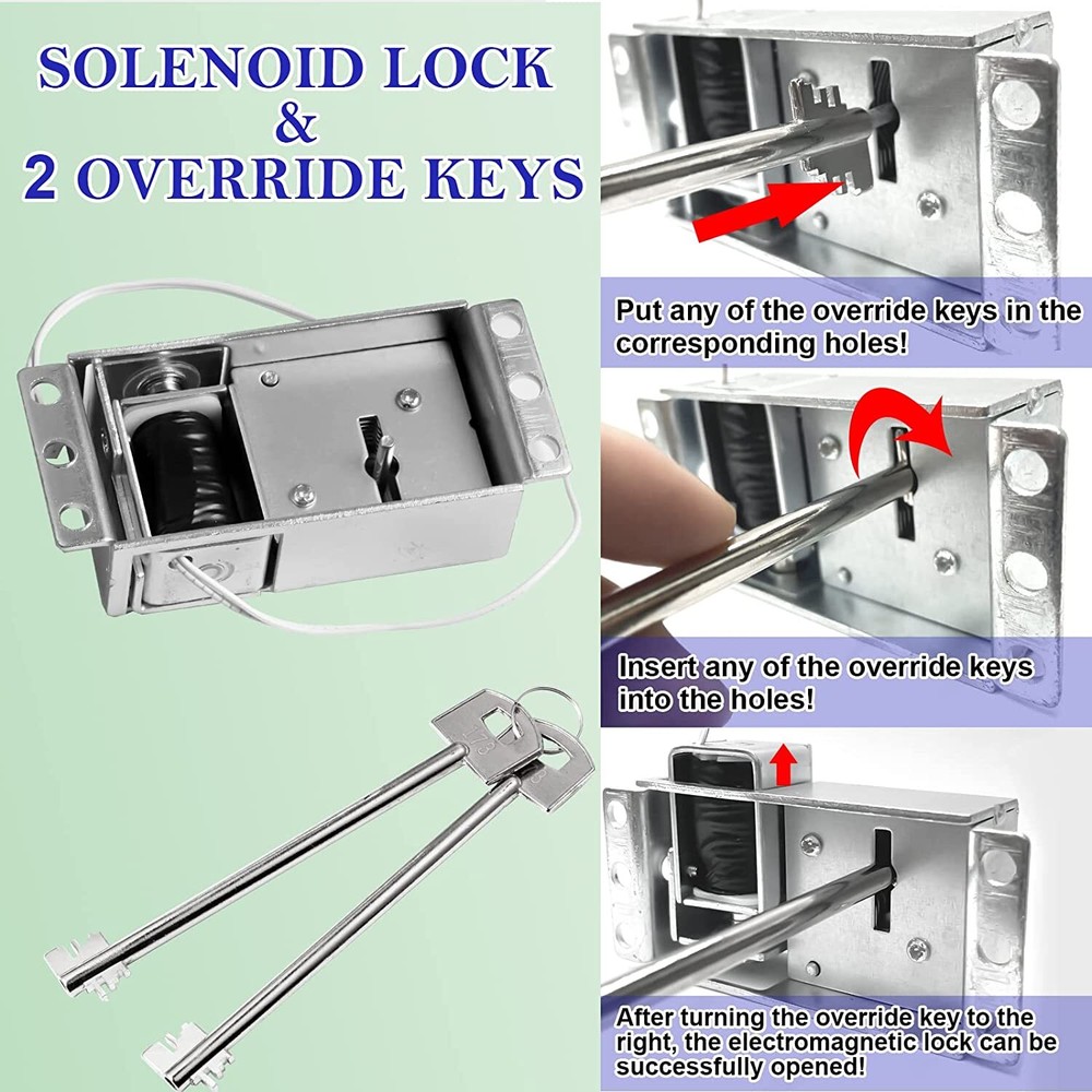 Solenoid Lock Replacement With 2 Master Override Key