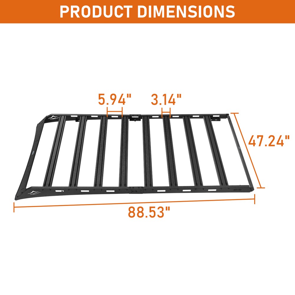 Hooke Road Roof Rack Luggage Carrier Basket Black for Toyota 4Runner 2003-2009
