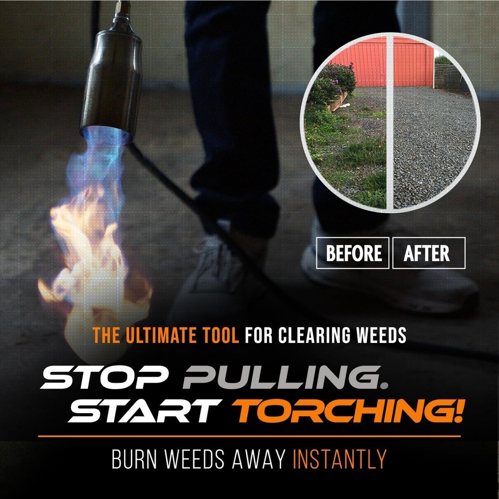 Professional-Grade Propane Torch with 13 ft Hose - Durable & Effortless Control