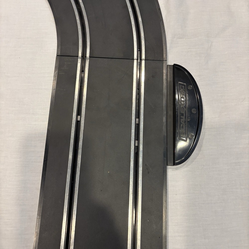 Scalextric 1/32 11 Track, Power base, Controllers, AC Adapter, 2 Risers, Box