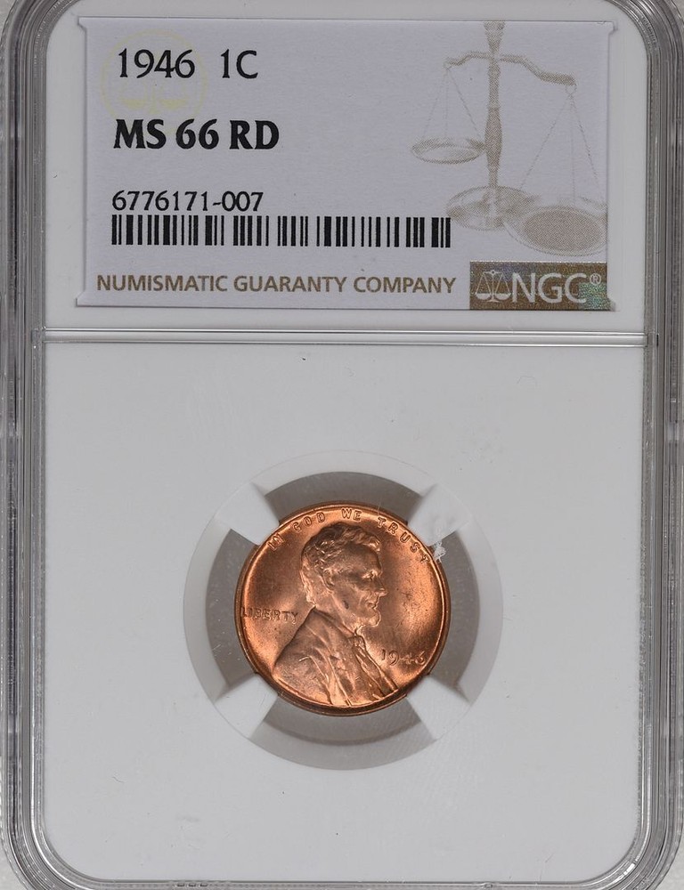 1946 Lincoln Wheat Cent MS 66 RD NGC