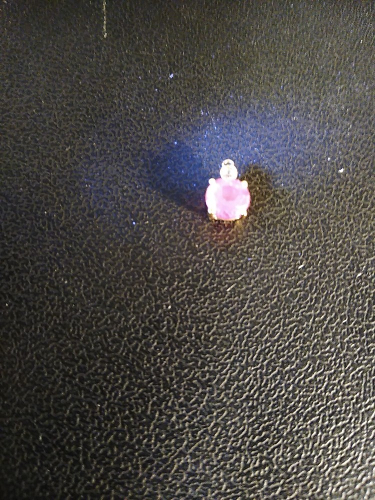 0.8 Grams Ruby Sterling Silver 925 Charm Pendant