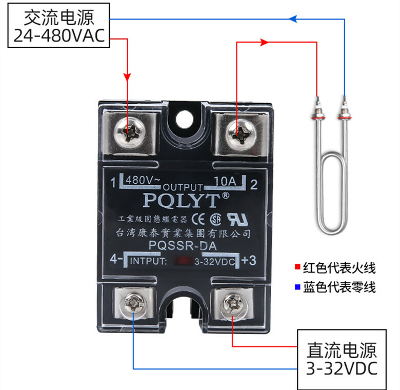 PQSSR-DA 10A single-phase solid state relay SSR-10DA DC control AC 10DA