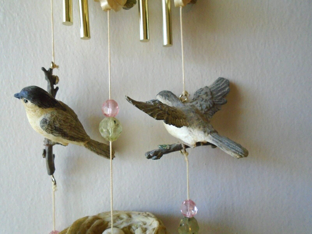 "Bless This Home" Ceramic Bird Wind Chime
