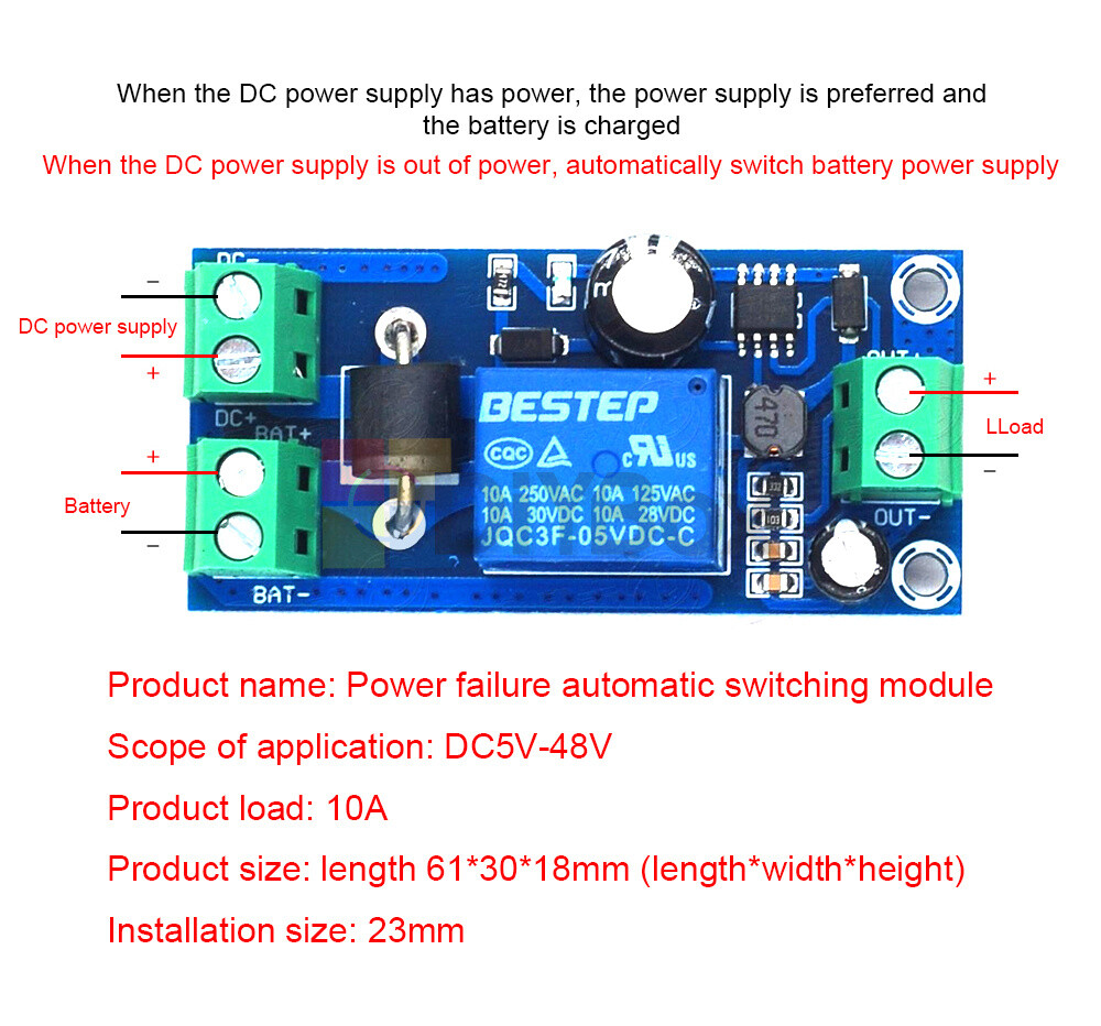 Power failure automatic switching standby battery UPS Controller Board DC5V-48V
