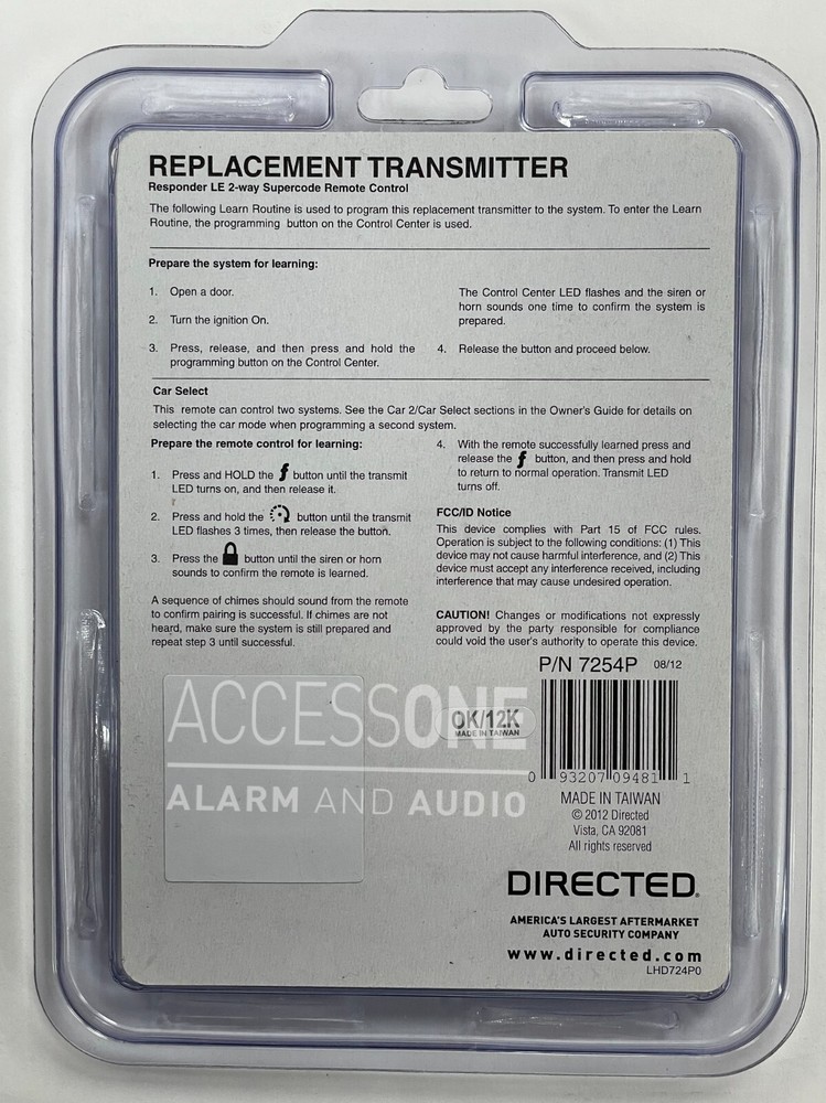NEW Python 7254P 2-WAY LED Replacement Remote Control EZSDEI7251