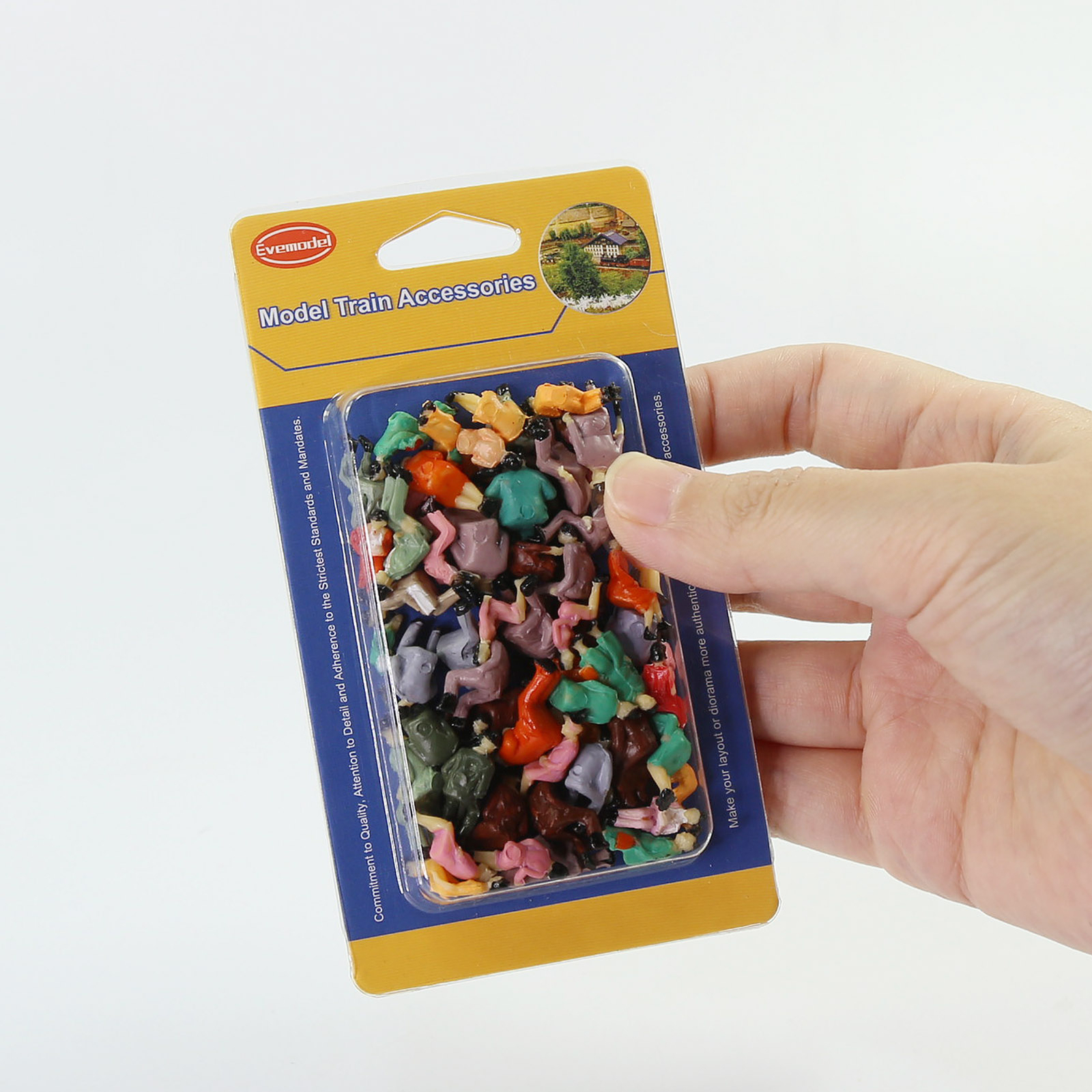 P87S 60pcs All Seated HO Scale 1:87 Painted Figures Passenger Sitting People