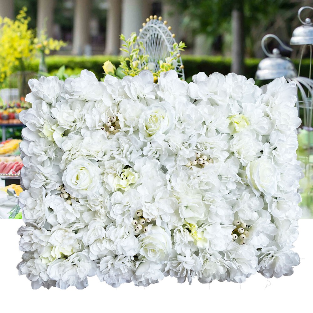 12PC Artificial Flower Wall Panel Wedding Backdrop Event Party Flower Wall Panel