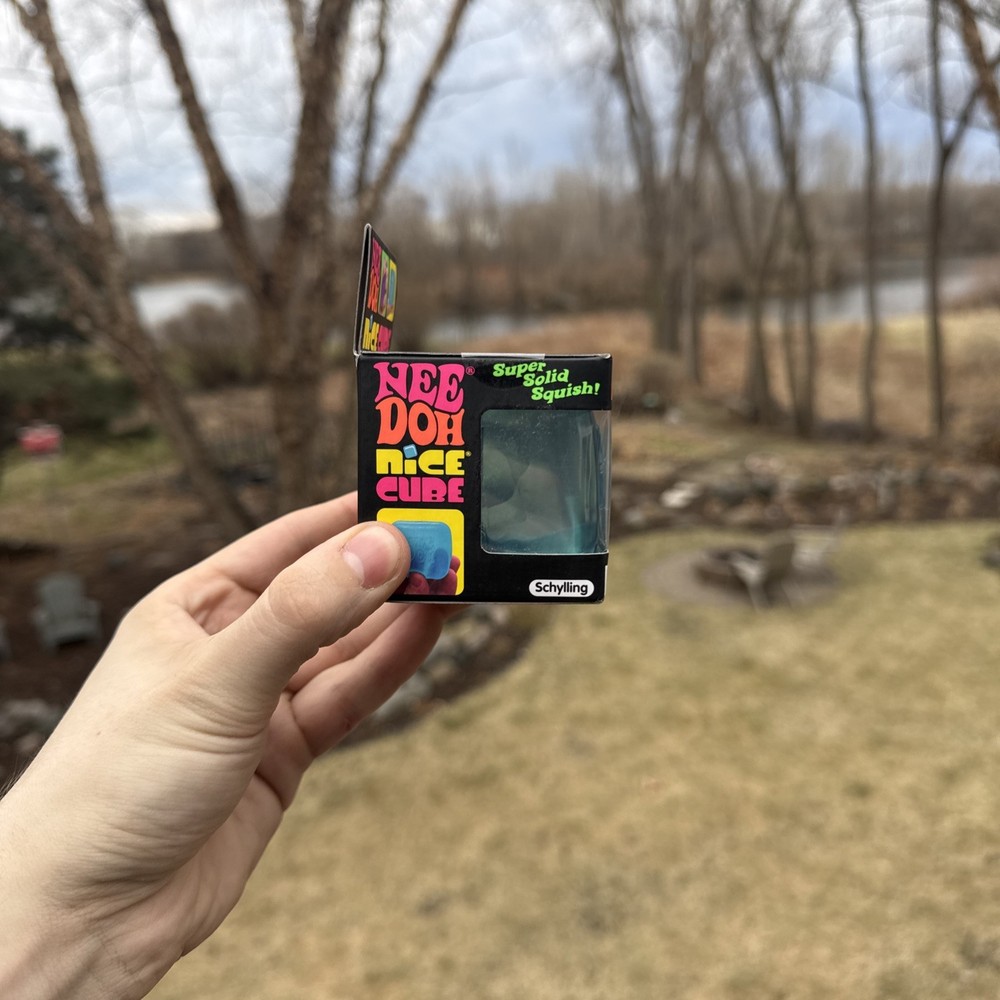 Nee Doh Nice Cube - Super Solid Squish! (Blue) VIRAL