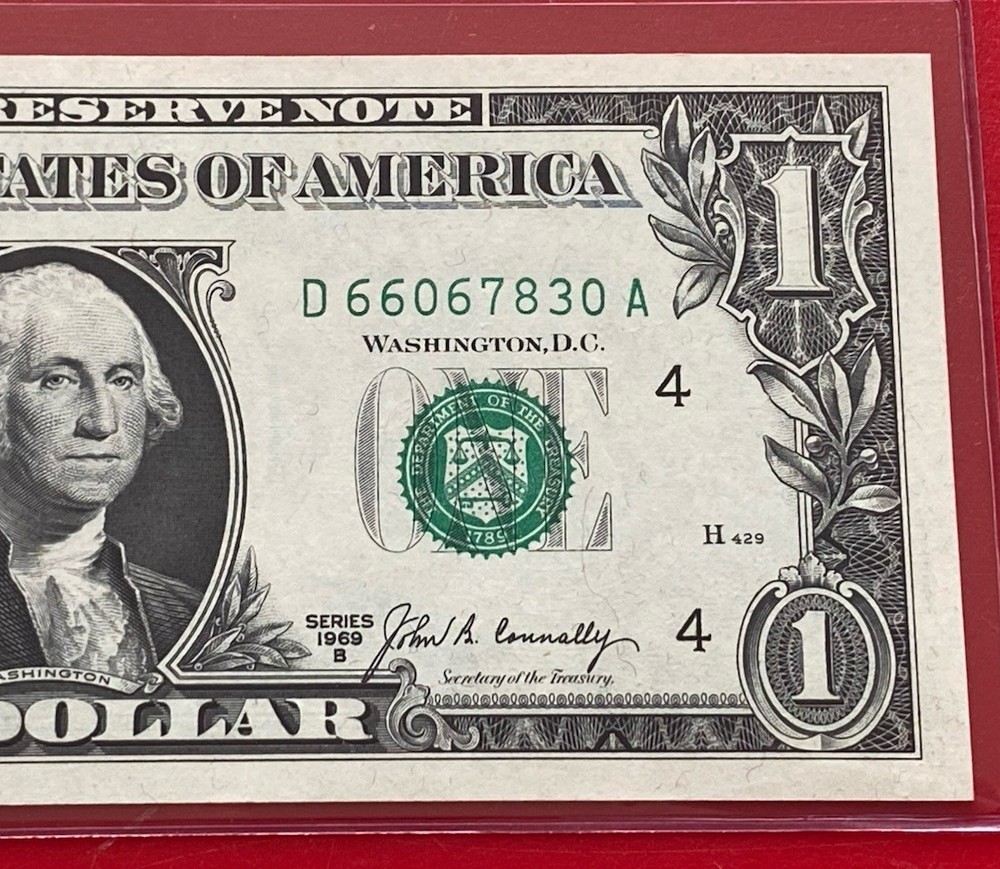1969B $1 DOLLAR BILL ( CLEVELAND D ) UNCIRCULATED