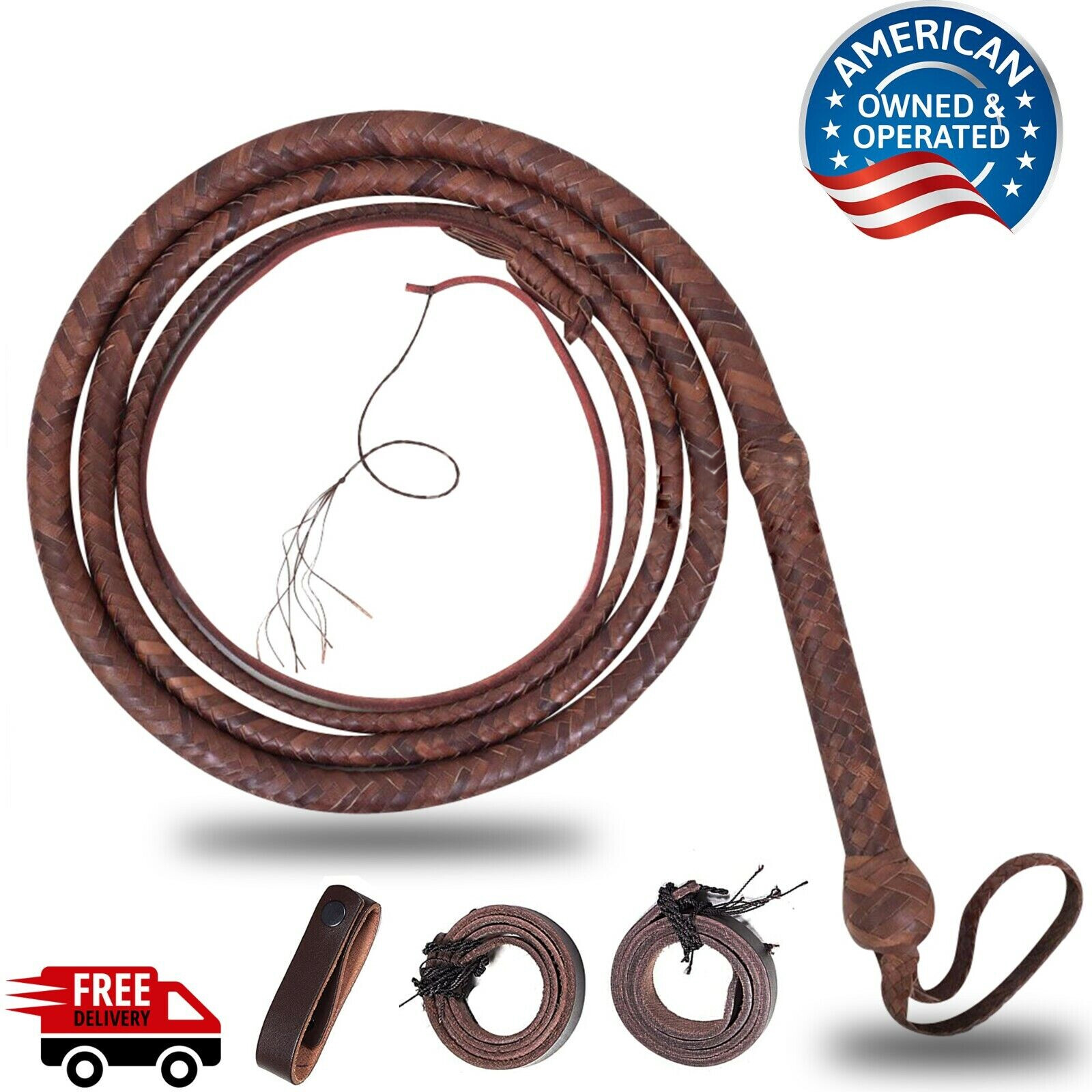 Handmade Leather Bullwhip 4–16 Feet Long 16 Plaits Indiana Jones Inspired