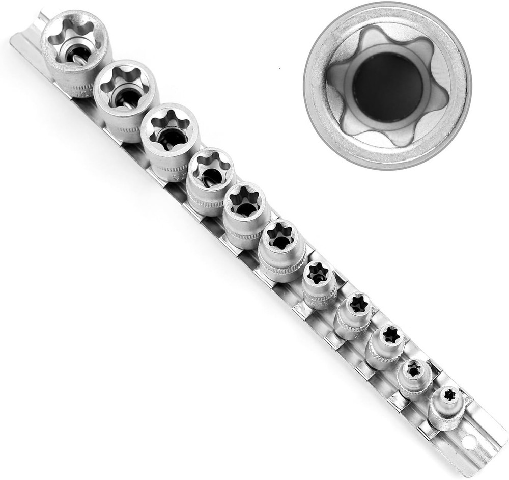 11Pcs E Torx Socket Set Female External Star Socket Set E4 - E20 Torque Socke...