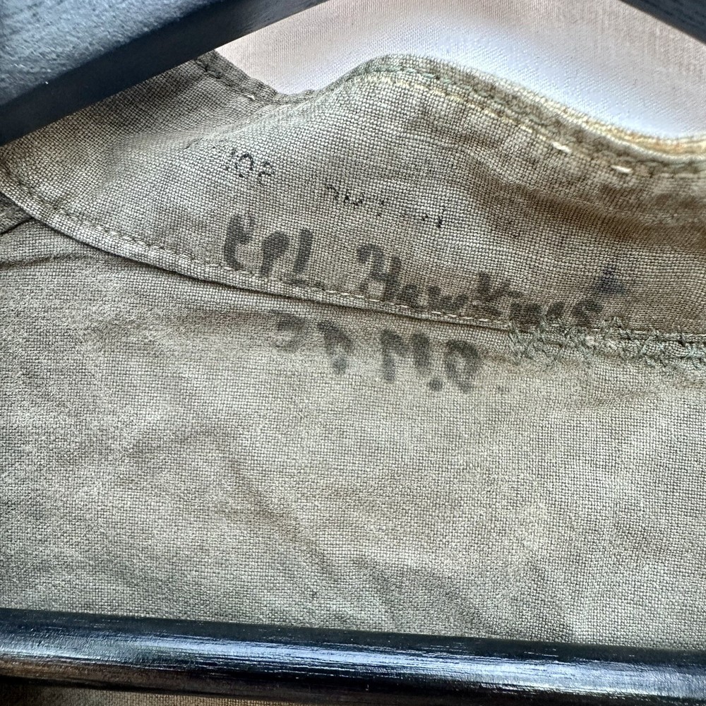 WWII Linen Pullover USMC Stenciled Named Shirt