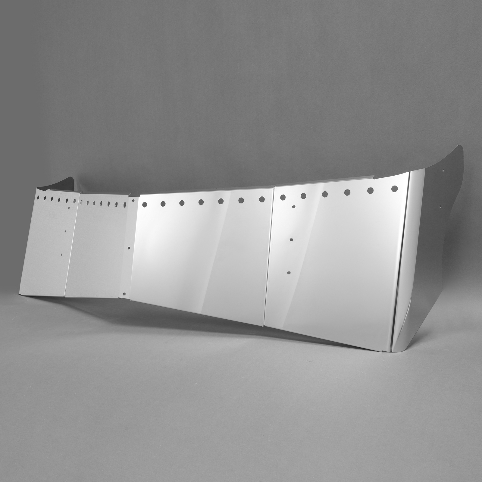 Stainless Steel Bulleye Hole Roof Sun Visor 14" For Kenworth W990 T680 T880