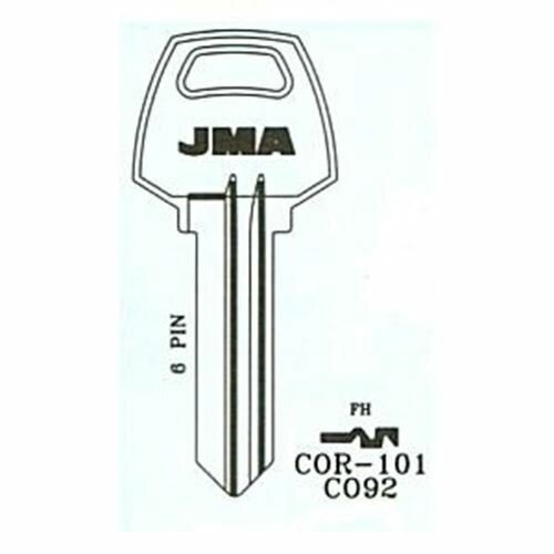 JMA COR101 Key Blank for Corbin Russwin 6-Pin 59A2 (10-Pack)