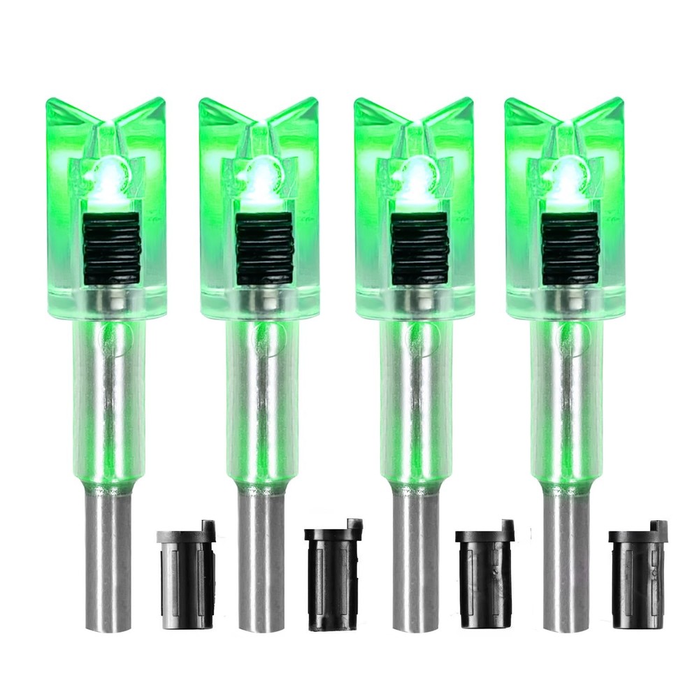 DEEPOWER Crossbow Lighted Nock with ON/Off Switch 4 Pack Green