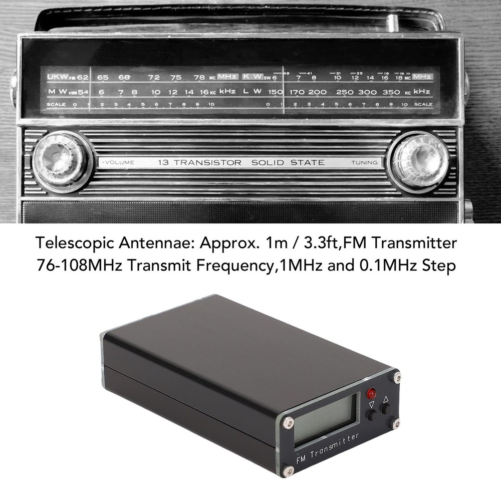 500mW FM Transmitter LCD Frequency Display Stereo Broadcast Transmitter With WT