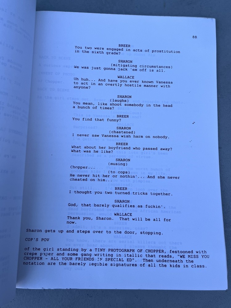 1996 Highway Matthew Bright Series Original Script Witherspoon Sutherland Stone