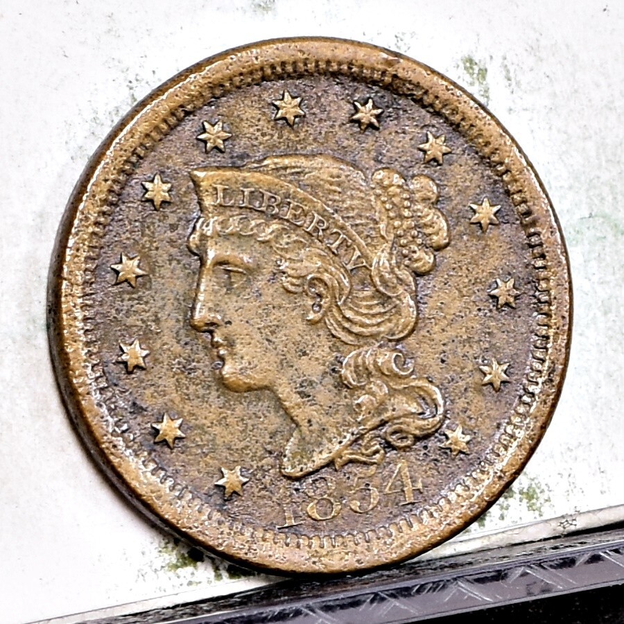 1854 Large Cent - VF Details, Rough Surface (56539-H)
