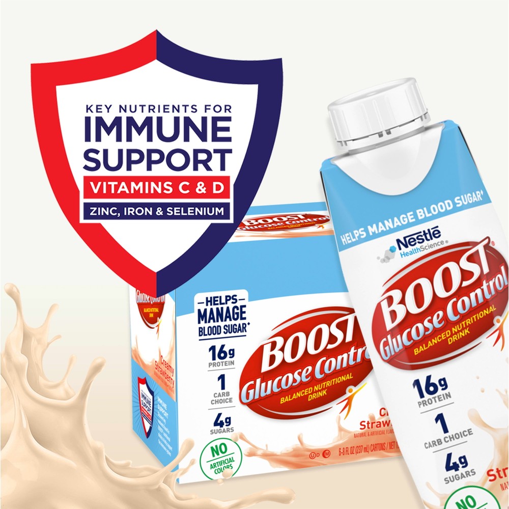 BOOST Glucose Control Nutritional Drink Protein Shakes,8 fl oz, 6 Pack