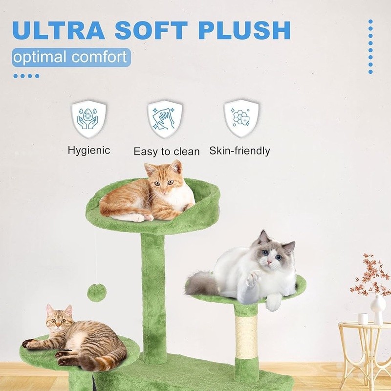 Multi-Level Cat Tree W/ Scratching Posts Cozy Beds Interactive Toys Indoor Fun