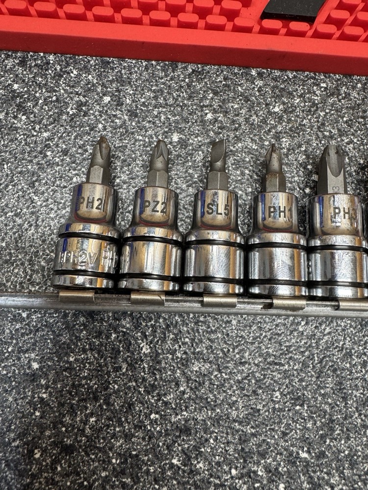 Matco 7 PIECE 3/8" DRIVE Screwdriver ADV BIT SOCKET SET Phillips Flat