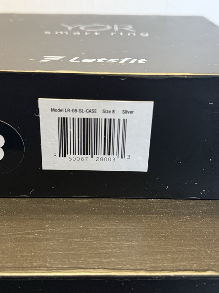 Letsfit YOR LR-08-SL-CASE Silver Smart Ring Activity Tracker Size 8